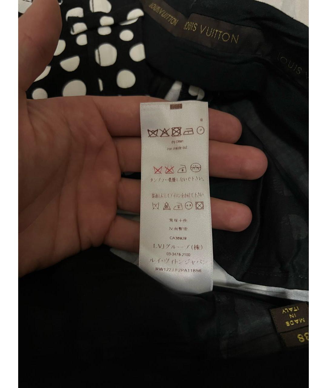 LOUIS VUITTON Черные хлопковые прямые брюки, фото 5