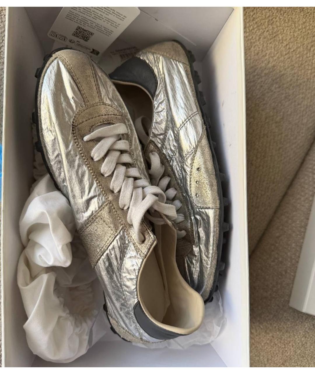 MAISON MARGIELA Серебряные кеды, фото 6