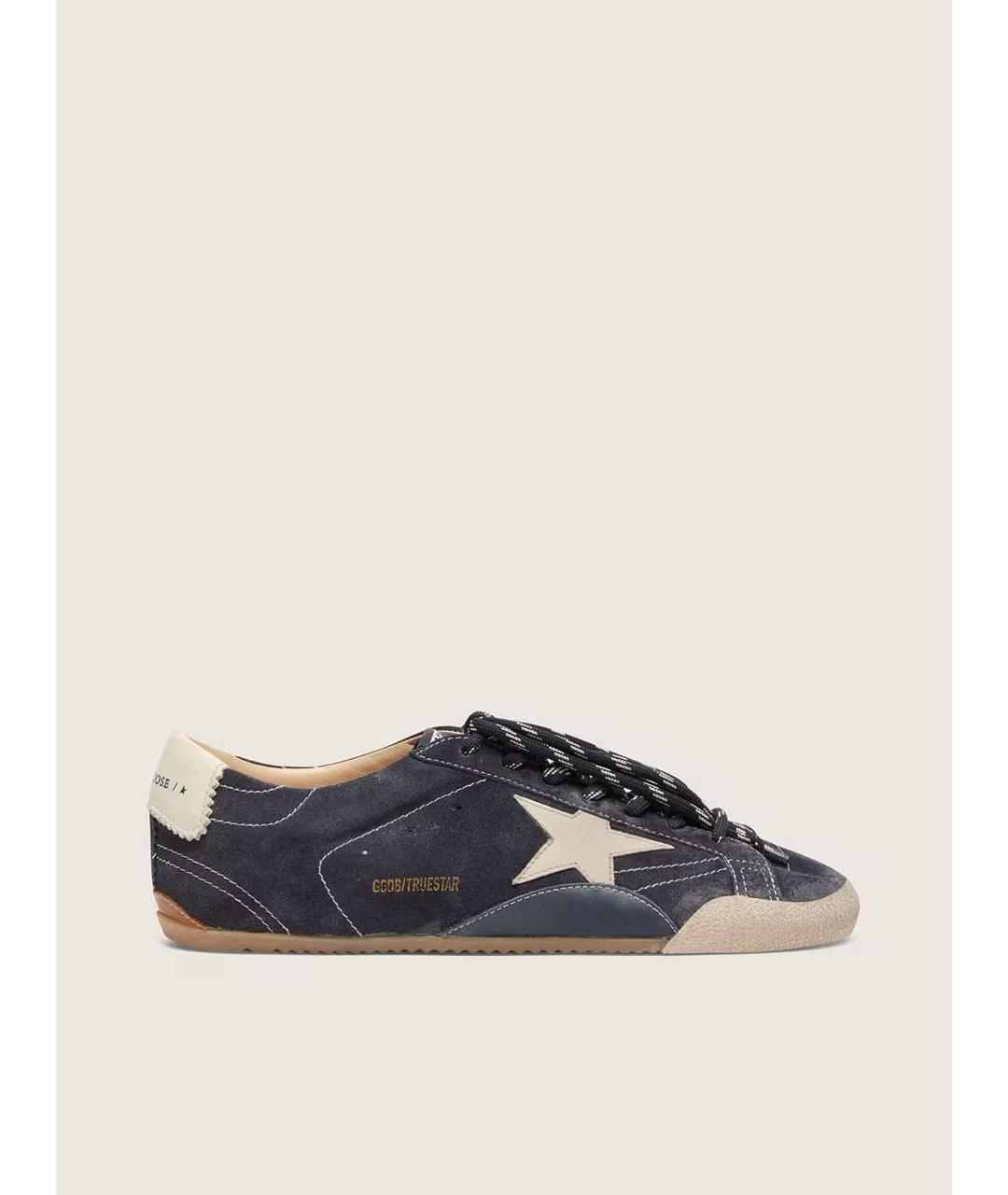 GOLDEN GOOSE DELUXE BRAND Темно-синие кожаные кроссовки, фото 5