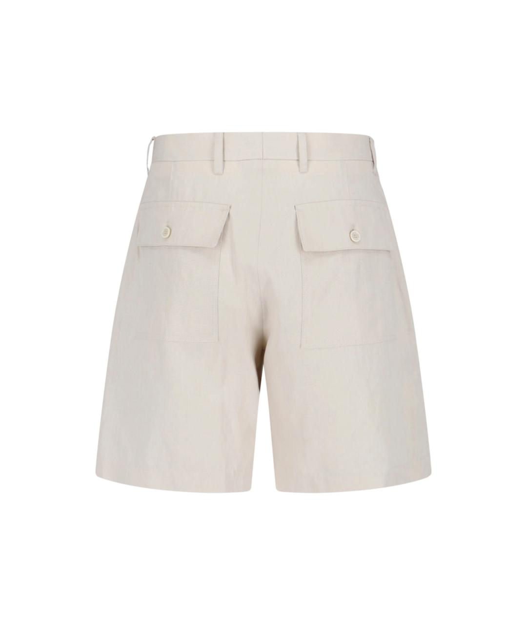 LARDINI Белые льняные шорты, фото 2