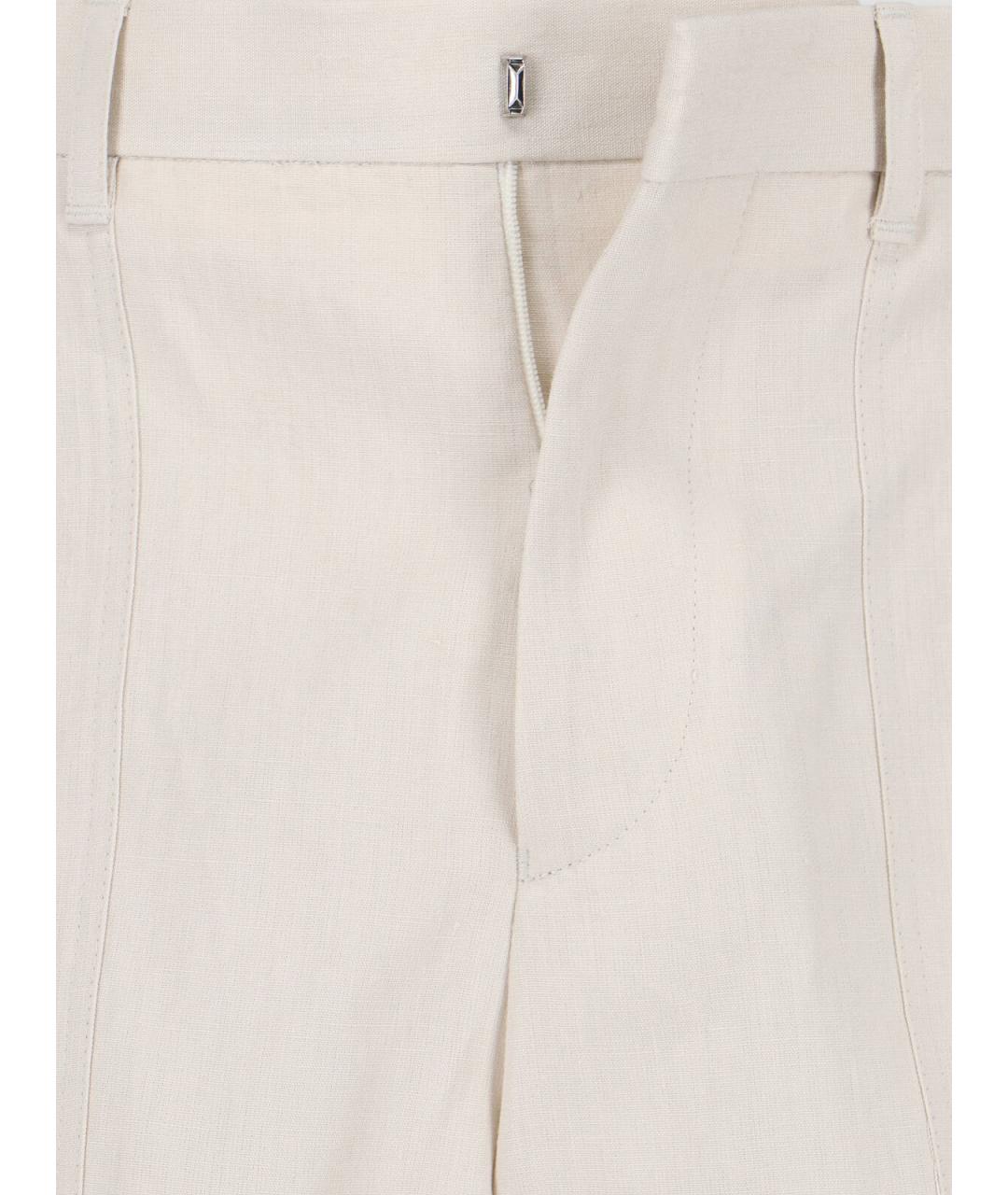 LARDINI Белые льняные шорты, фото 5