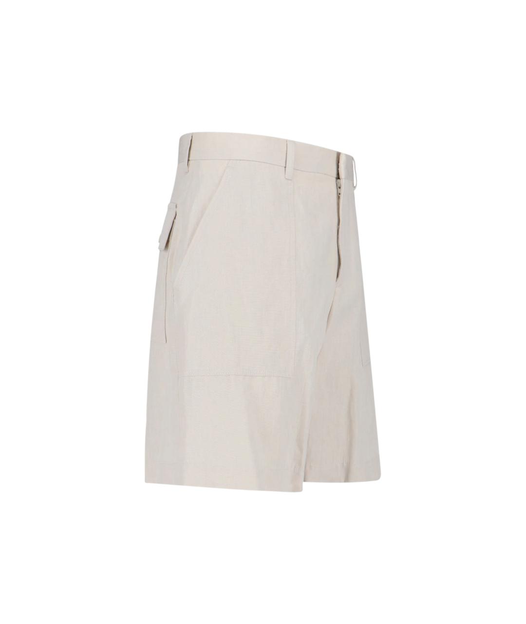 LARDINI Белые льняные шорты, фото 3