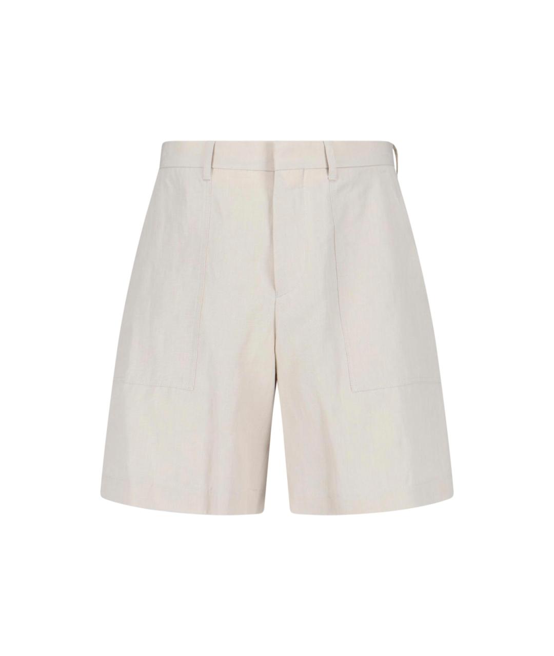 LARDINI Белые льняные шорты, фото 1