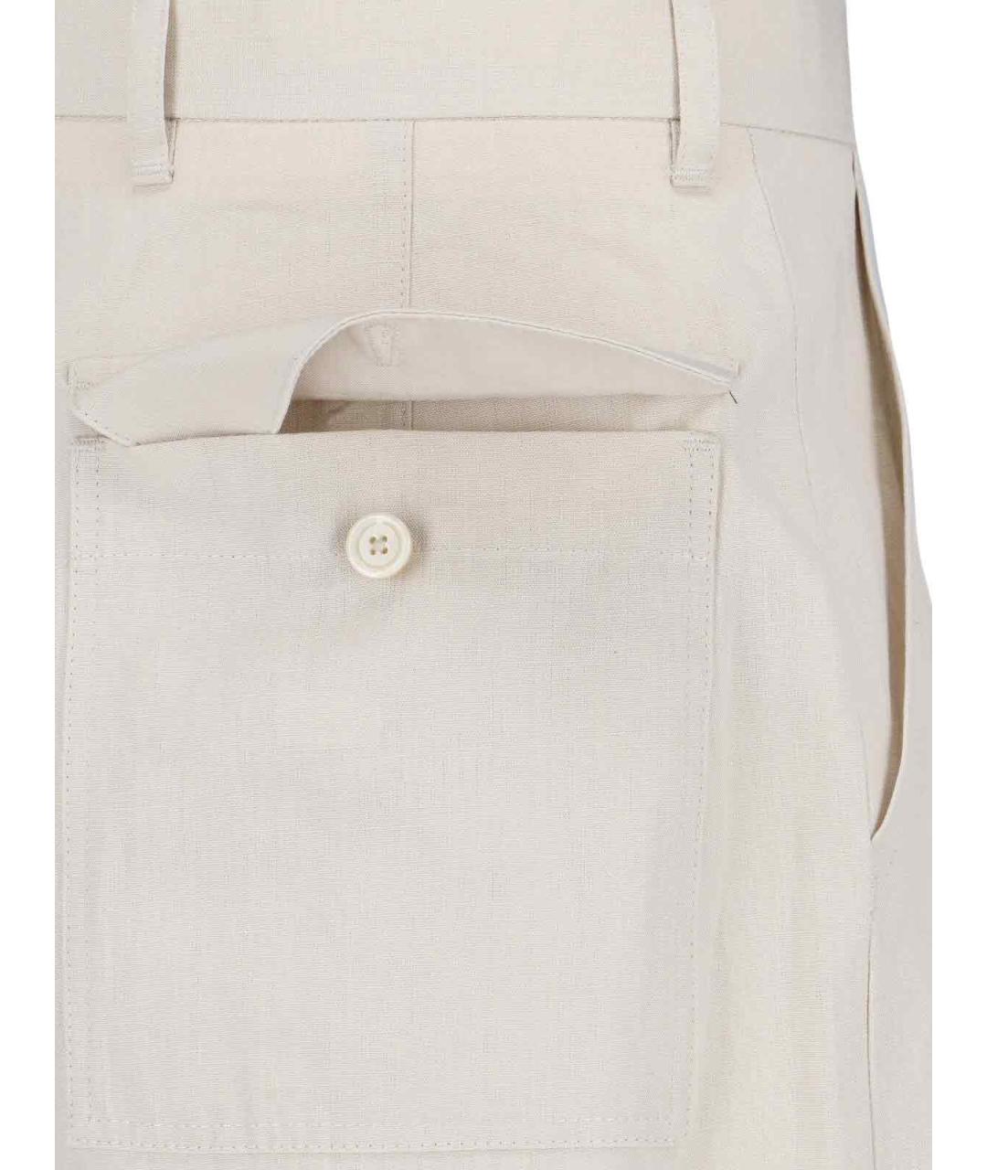 LARDINI Белые льняные шорты, фото 4