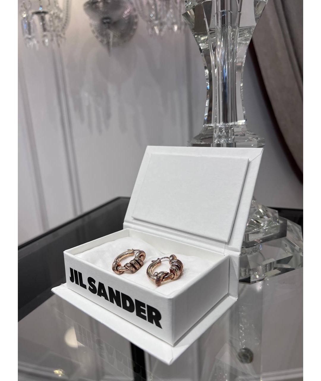 JIL SANDER Серебряные латунные серьги, фото 4