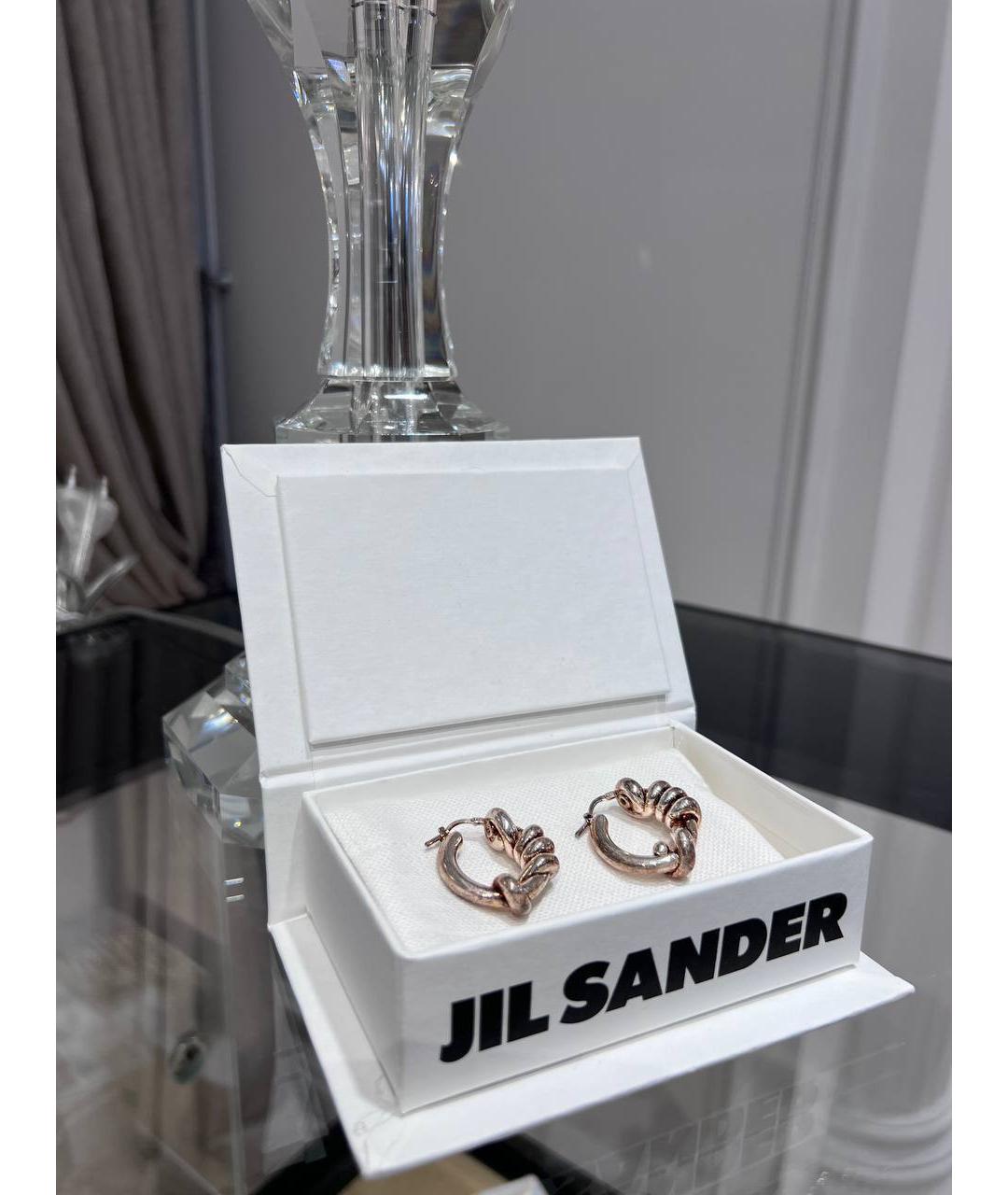 JIL SANDER Серебряные латунные серьги, фото 2