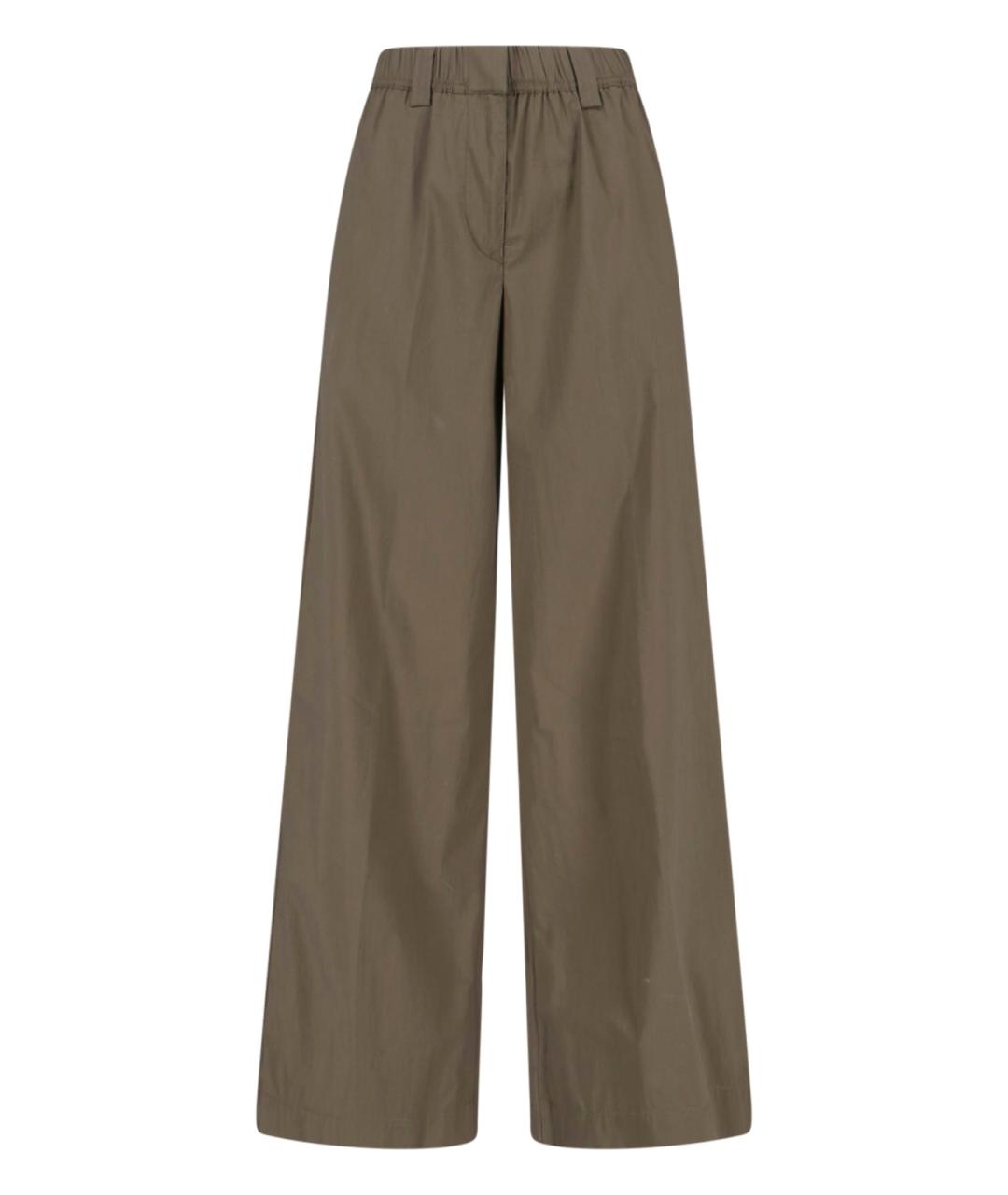 ASPESI Зеленые хлопковые брюки широкие, фото 1