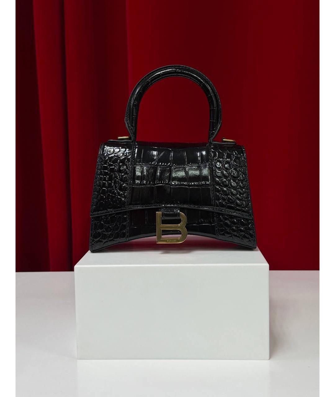 BALENCIAGA Черная кожаная сумка через плечо, фото 5