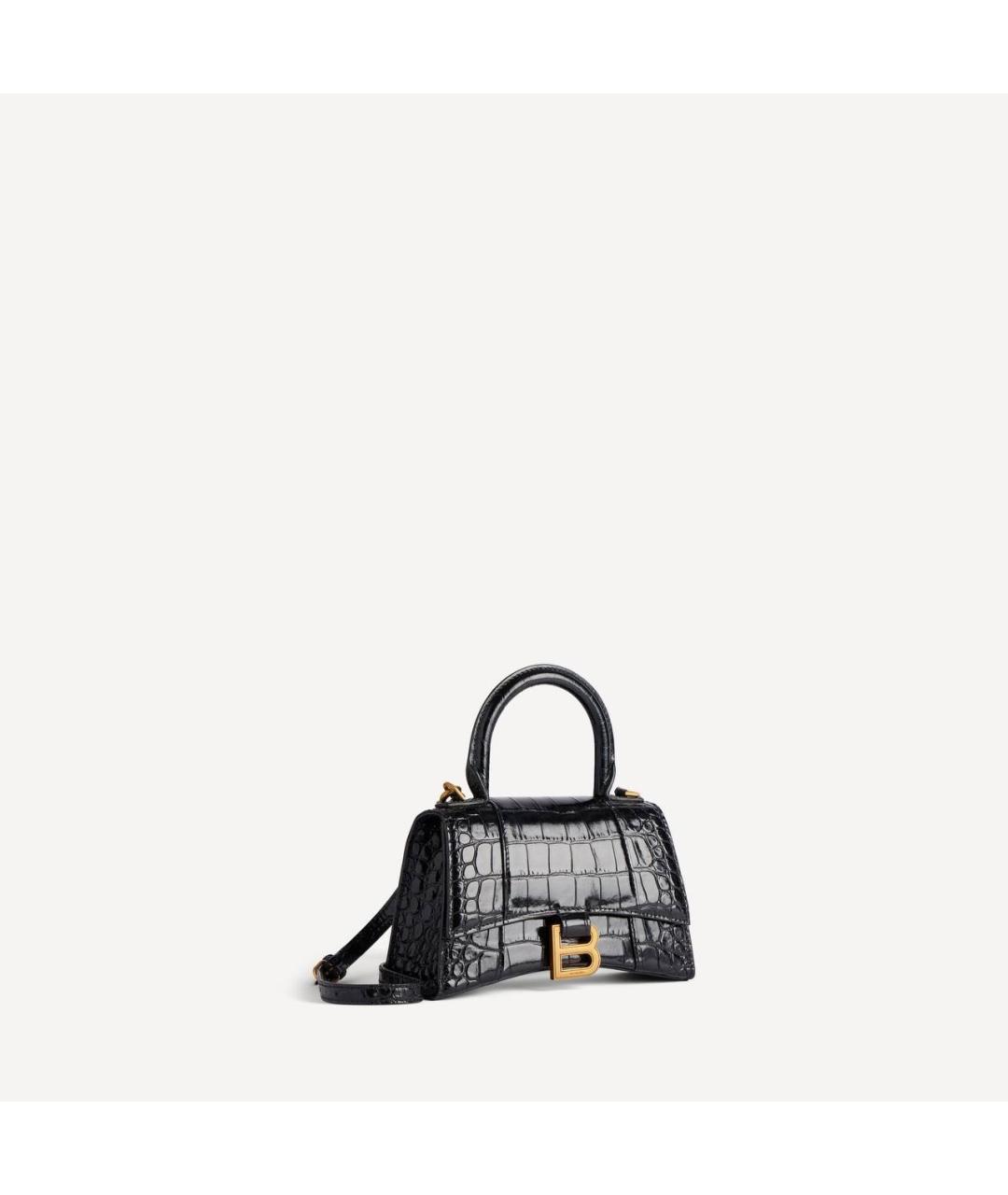 BALENCIAGA Черная кожаная сумка через плечо, фото 2