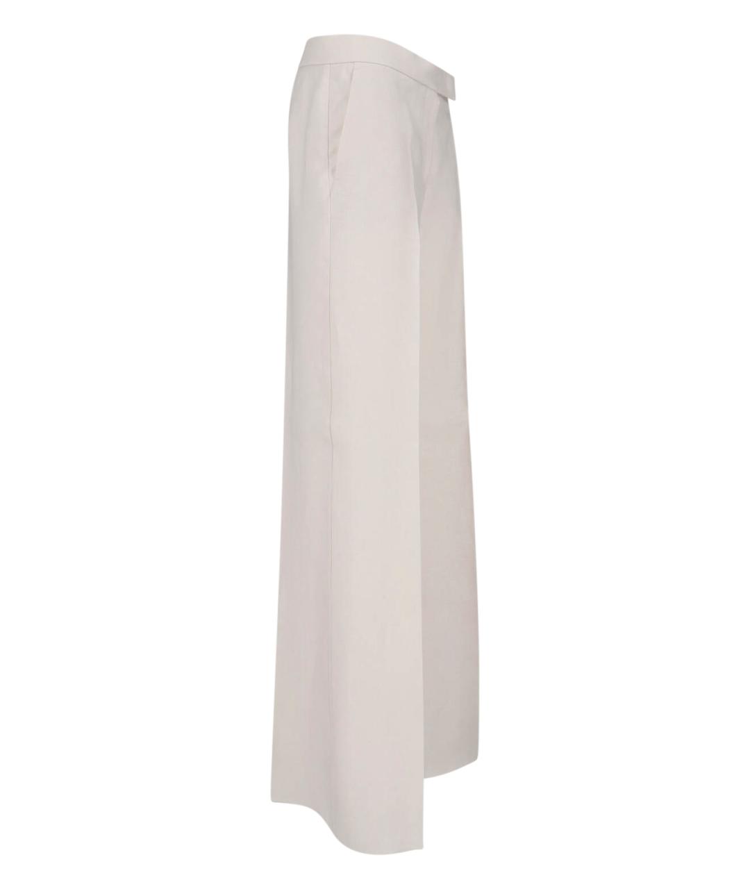 MAX MARA Бежевые льняные прямые брюки, фото 3