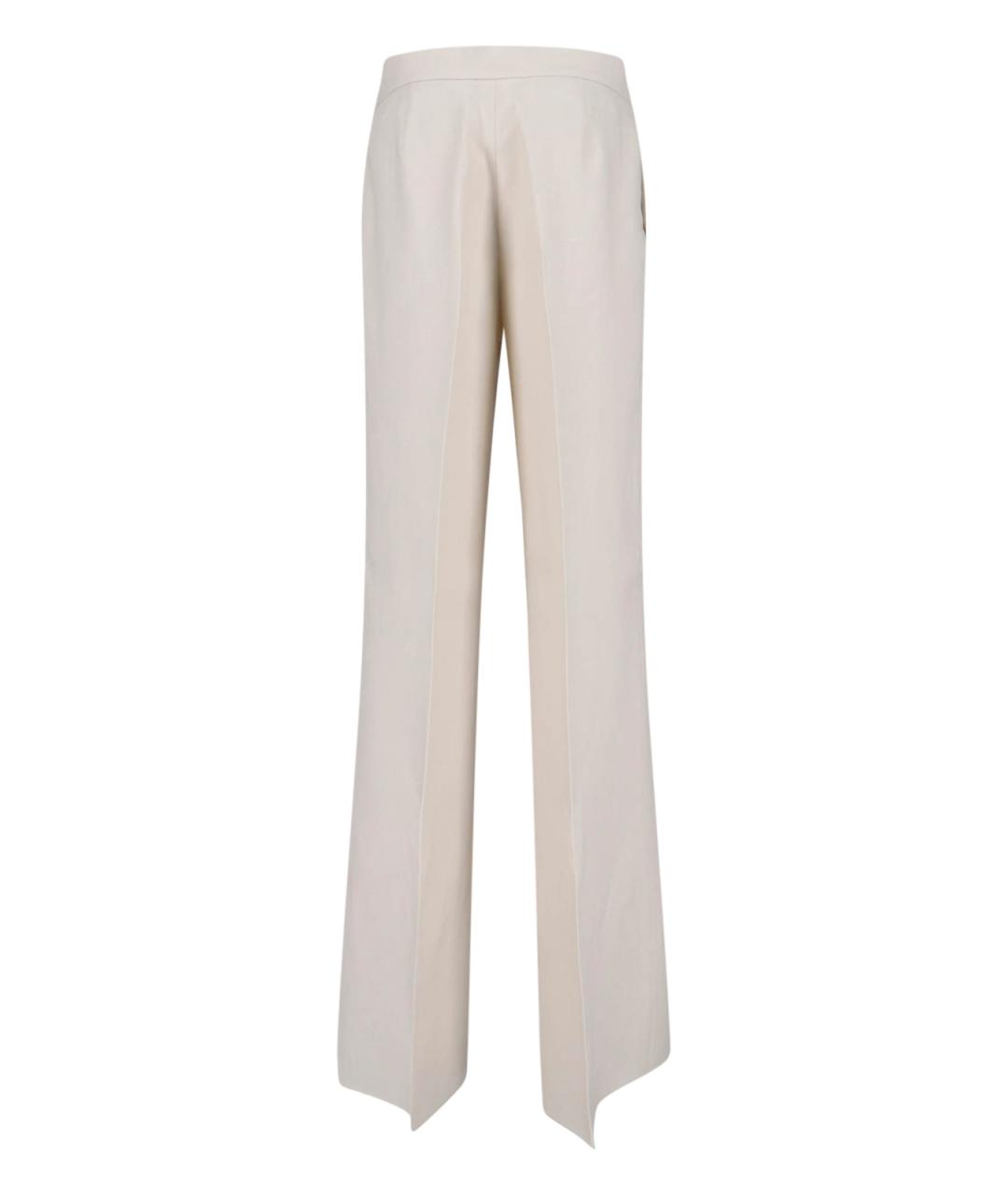 MAX MARA Бежевые льняные прямые брюки, фото 2