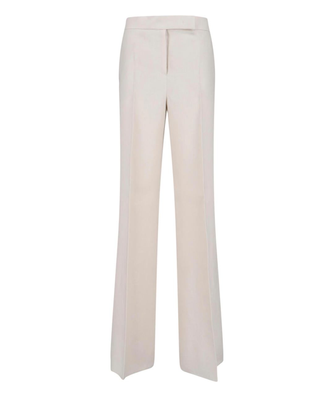 MAX MARA Бежевые льняные прямые брюки, фото 1