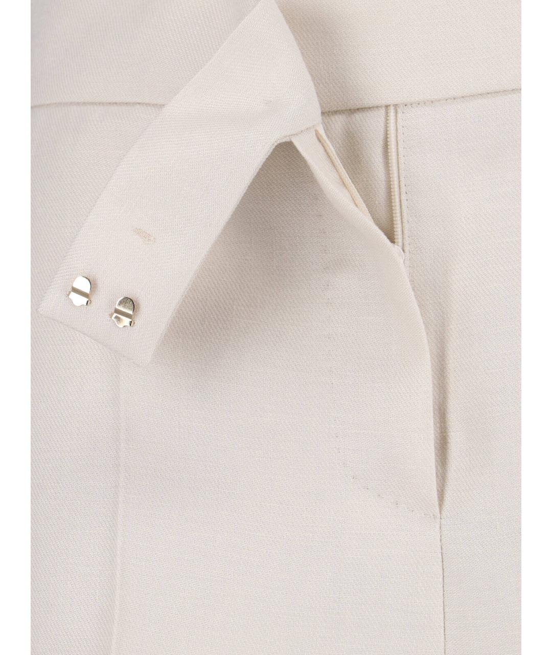 MAX MARA Бежевые льняные прямые брюки, фото 5