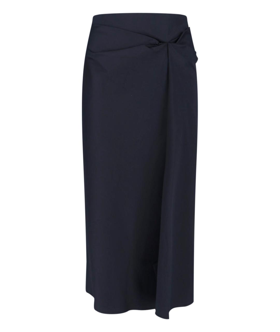 MAX MARA Черная хлопковая юбка миди, фото 1