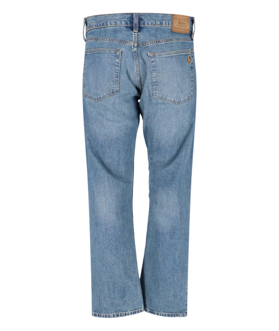 POLO RALPH LAUREN Синие хлопковые прямые джинсы, фото 2