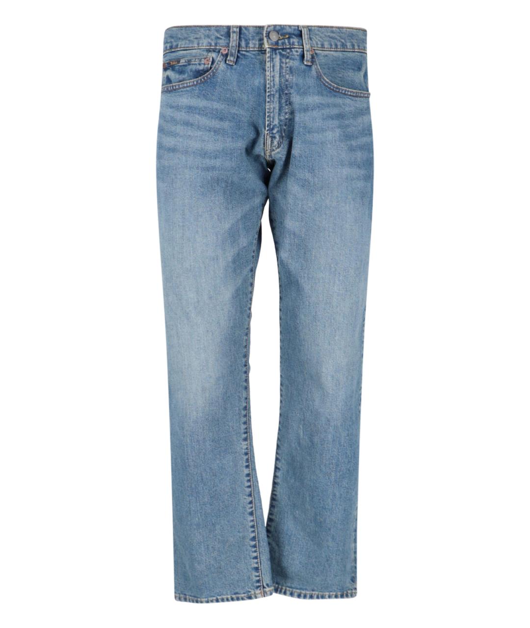 POLO RALPH LAUREN Синие хлопковые прямые джинсы, фото 1