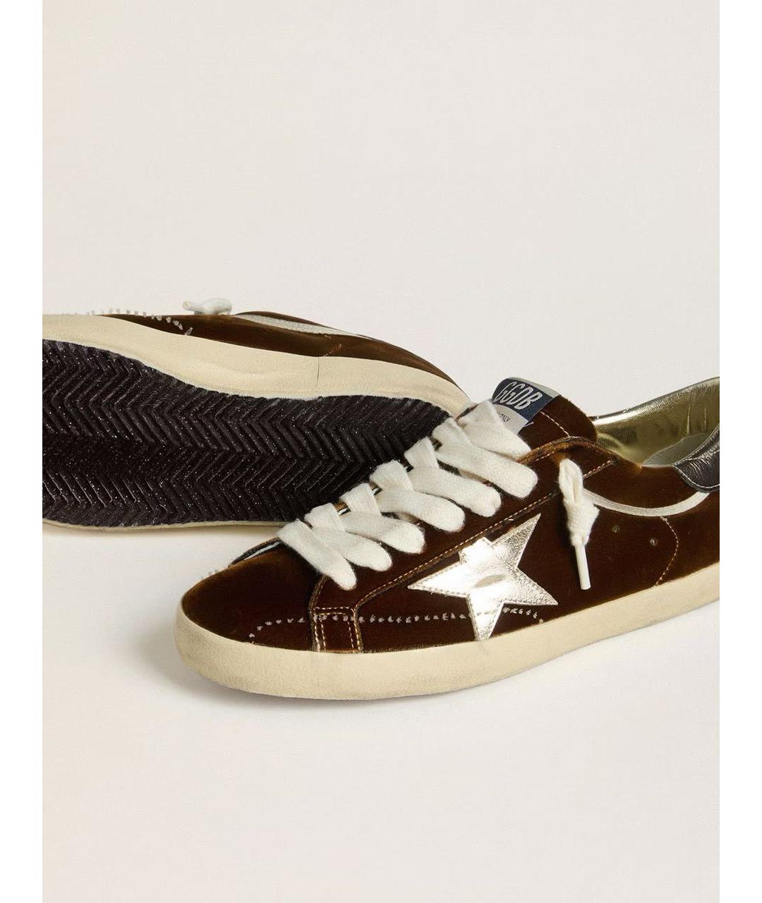 GOLDEN GOOSE DELUXE BRAND Коричневые кожаные кроссовки, фото 4