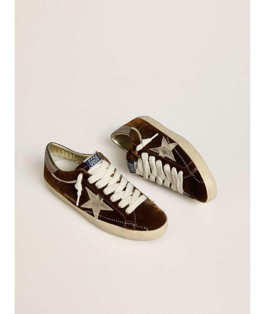 GOLDEN GOOSE DELUXE BRAND Коричневые кожаные кроссовки, фото 2