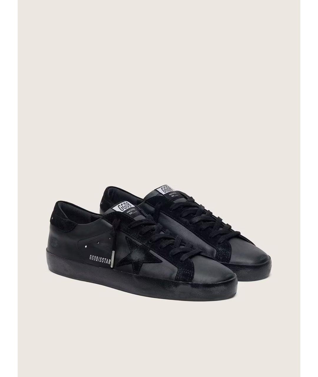 GOLDEN GOOSE DELUXE BRAND Черные кожаные кроссовки, фото 2