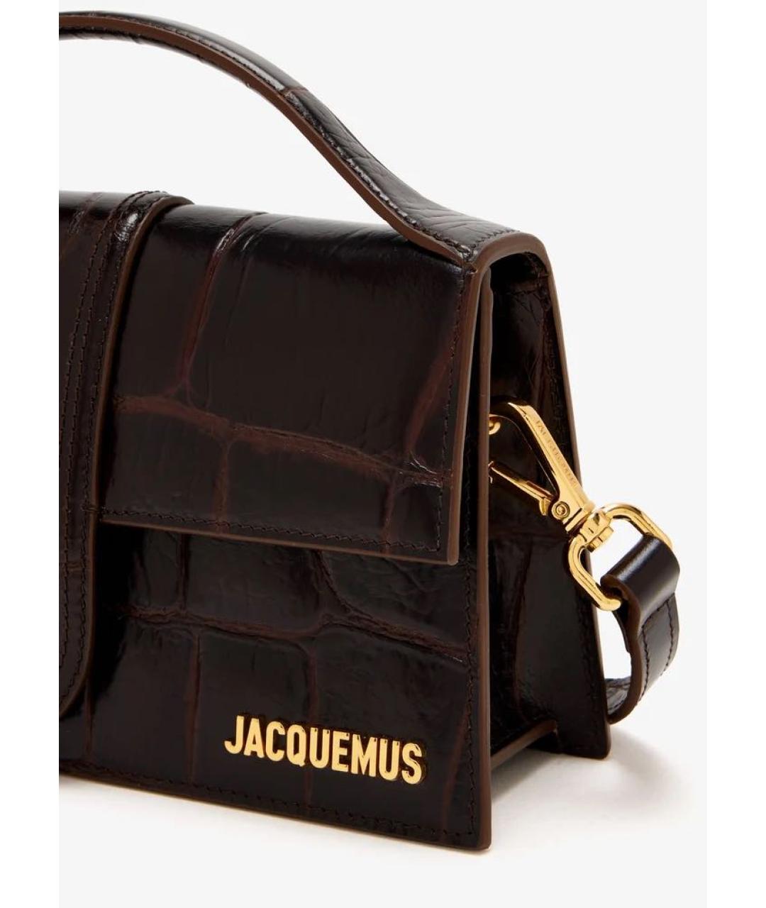 JACQUEMUS Коричневая кожаная сумка через плечо, фото 2