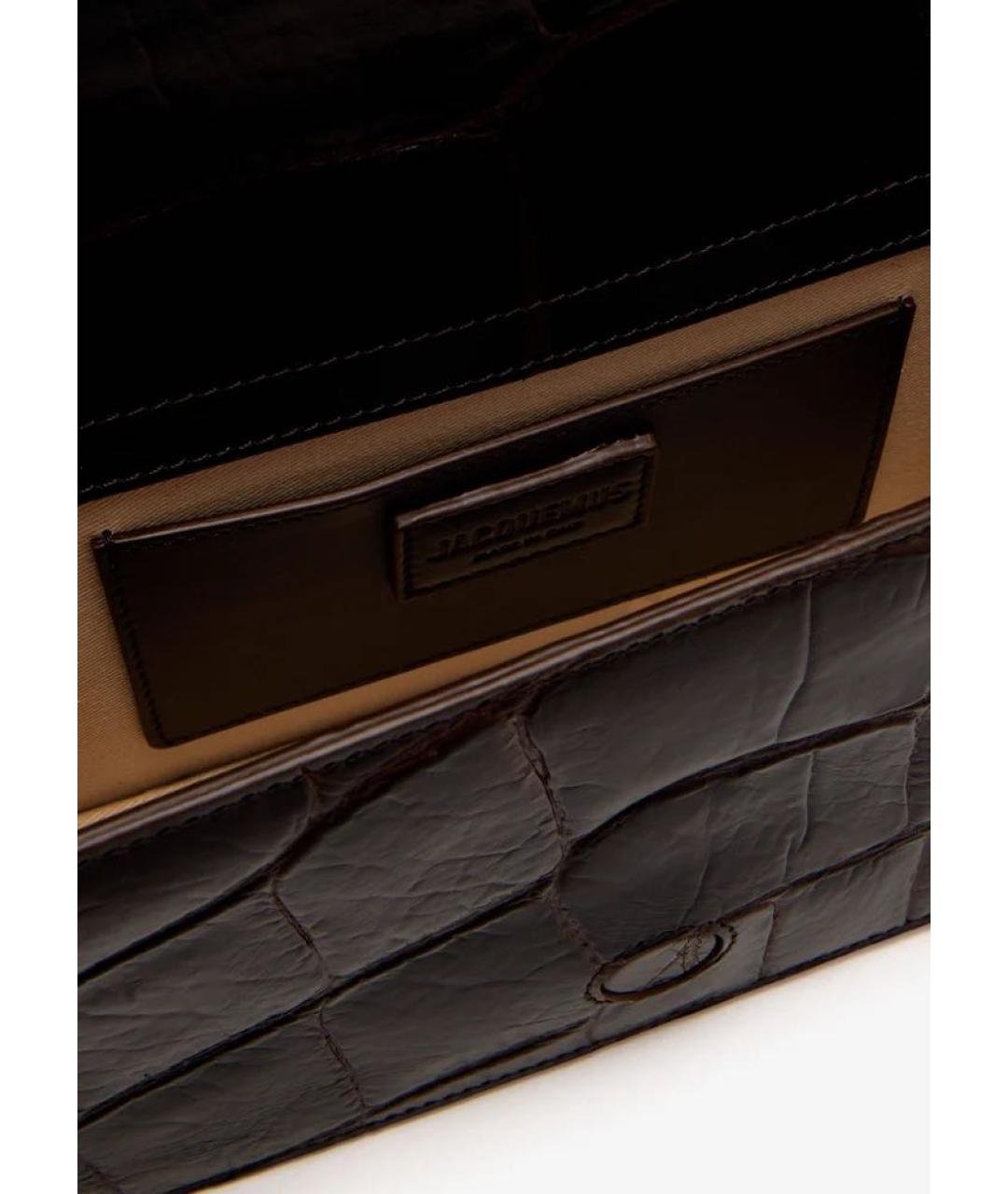 JACQUEMUS Коричневая кожаная сумка через плечо, фото 4