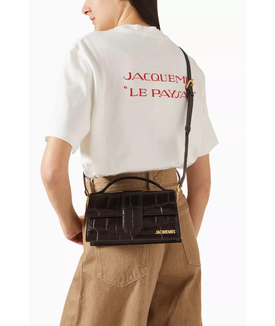 JACQUEMUS Коричневая кожаная сумка через плечо, фото 7