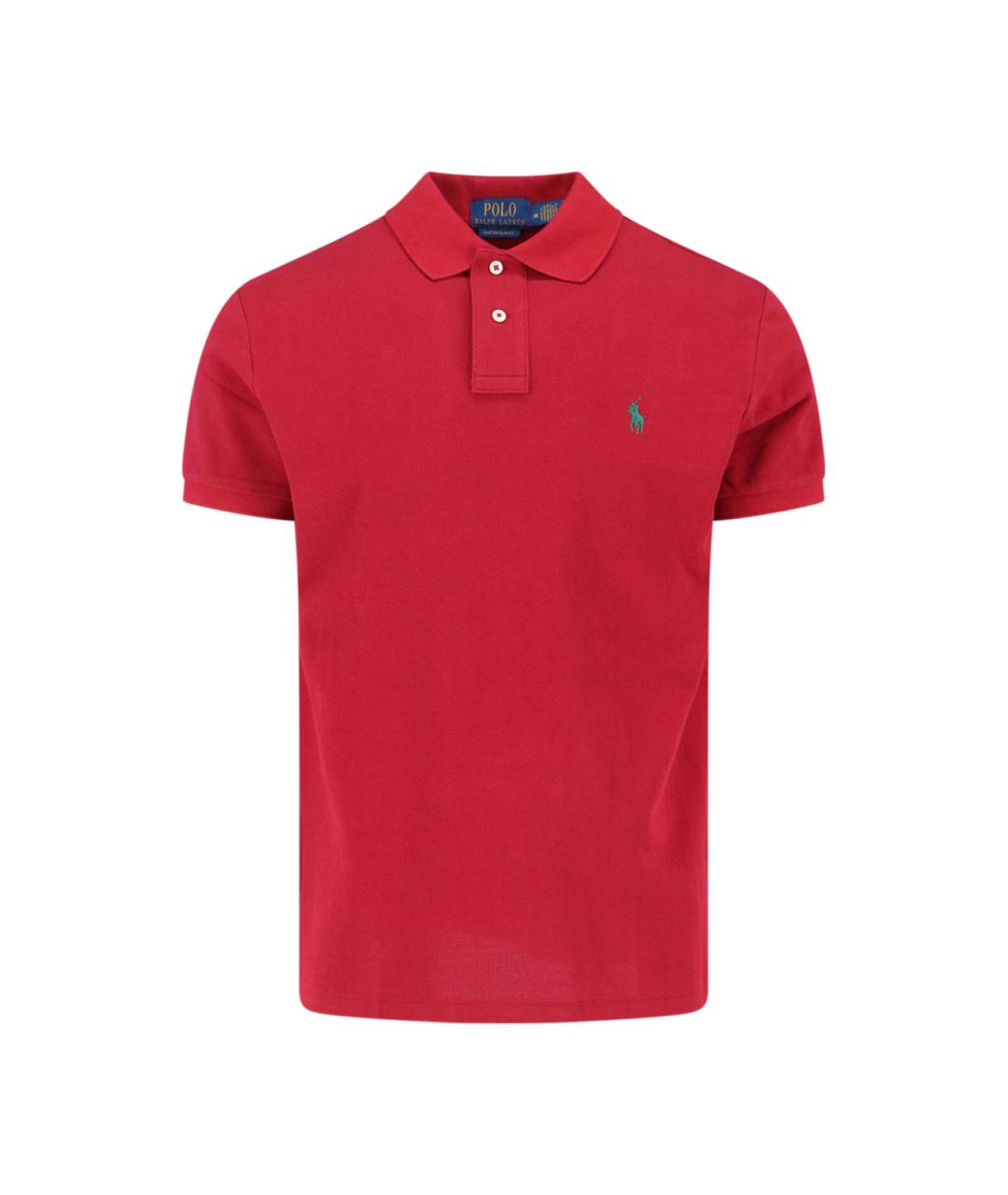 POLO RALPH LAUREN Красное хлопковое поло с коротким рукавом, фото 1