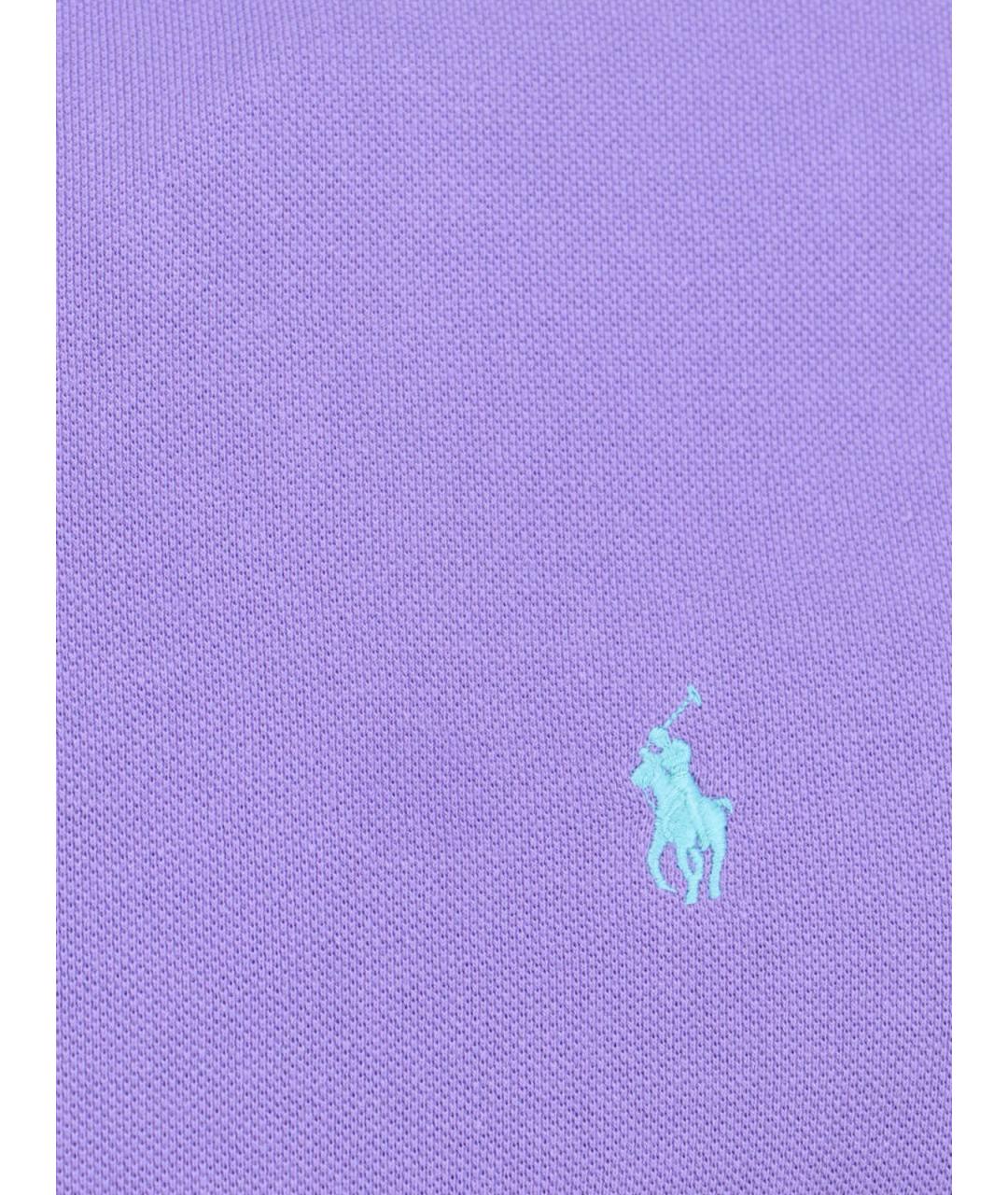 POLO RALPH LAUREN Фиолетовое хлопковое поло с коротким рукавом, фото 3