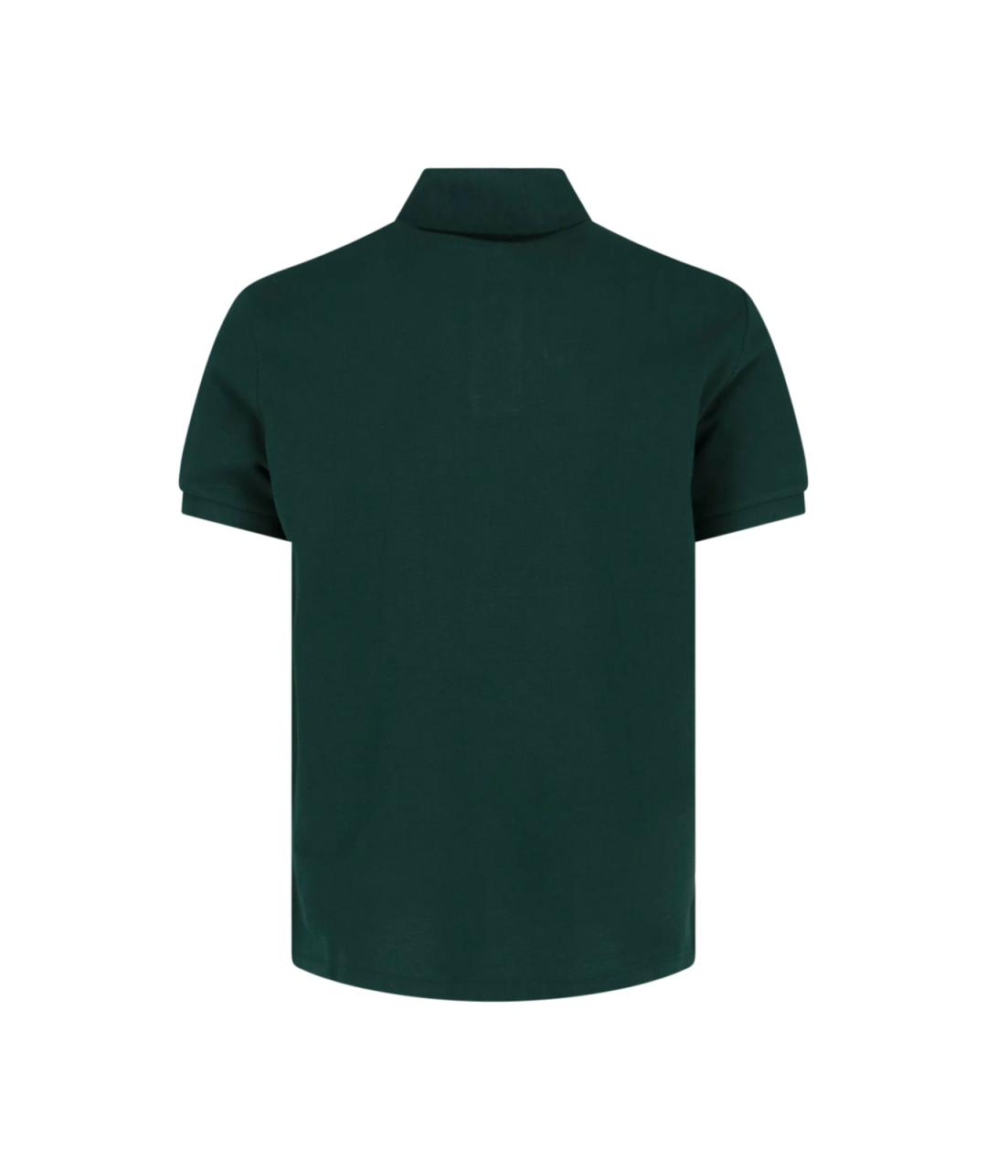 POLO RALPH LAUREN Зеленые хлопковое поло с коротким рукавом, фото 2