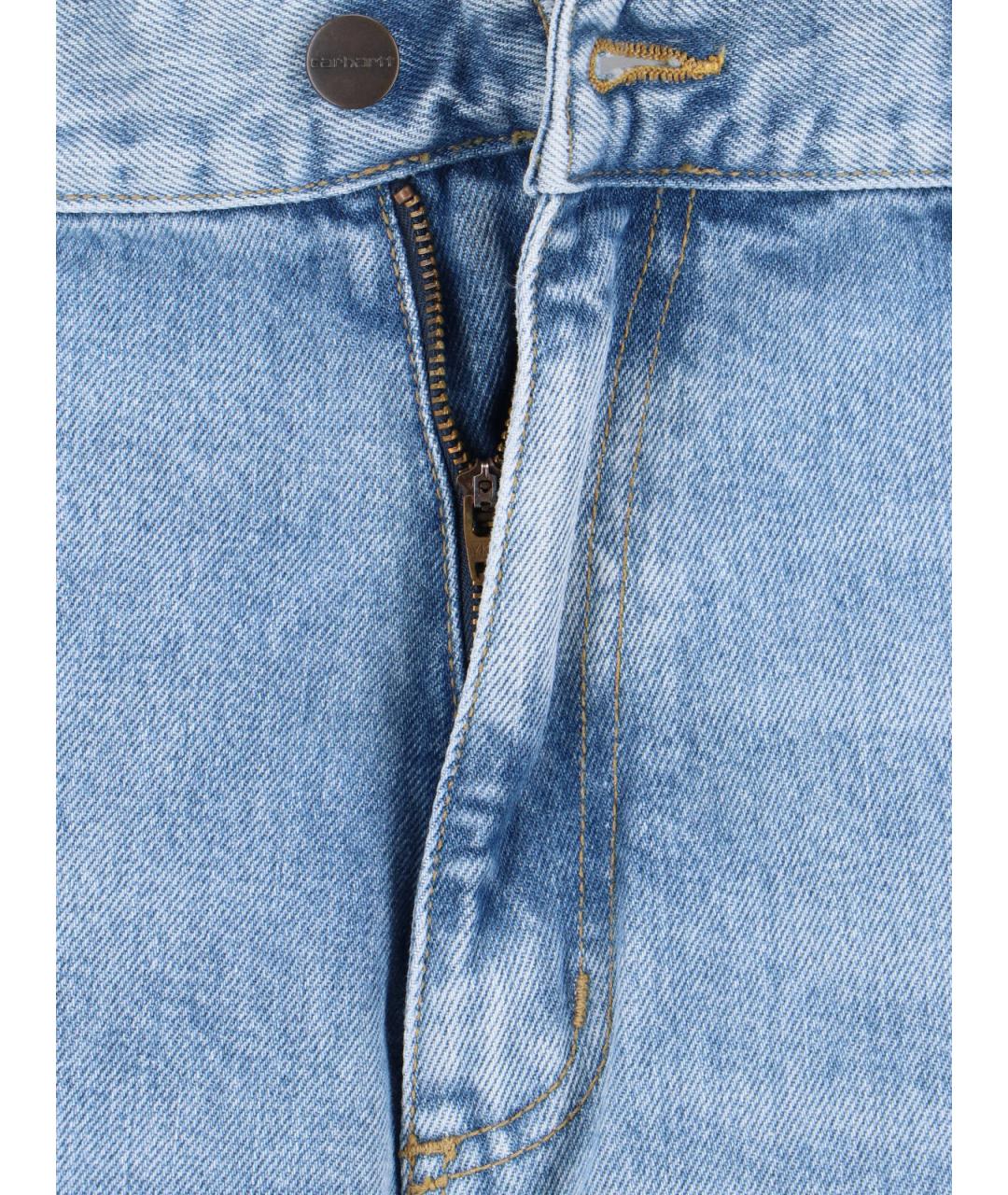 CARHARTT WIP Синие хлопковые прямые джинсы, фото 5