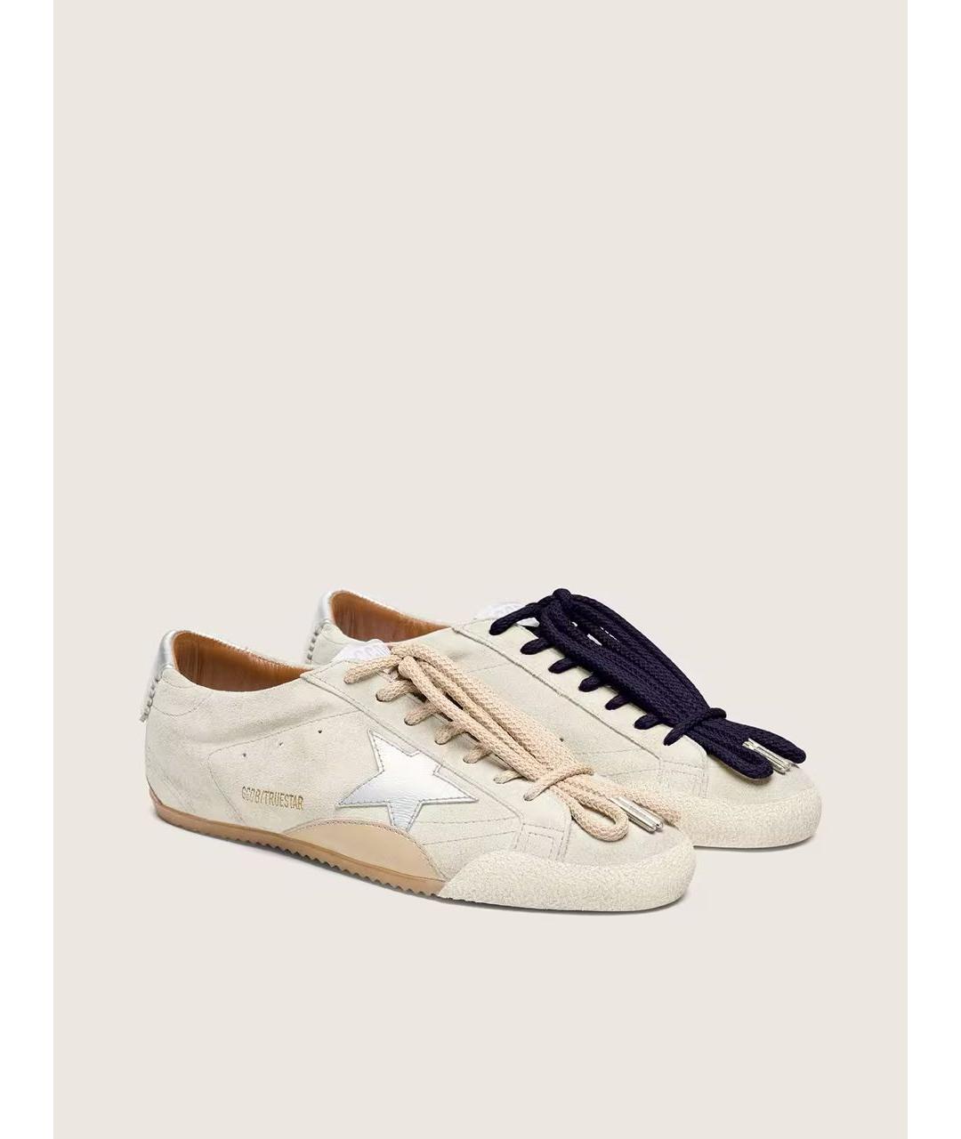 GOLDEN GOOSE DELUXE BRAND Бежевые кожаные кроссовки, фото 2