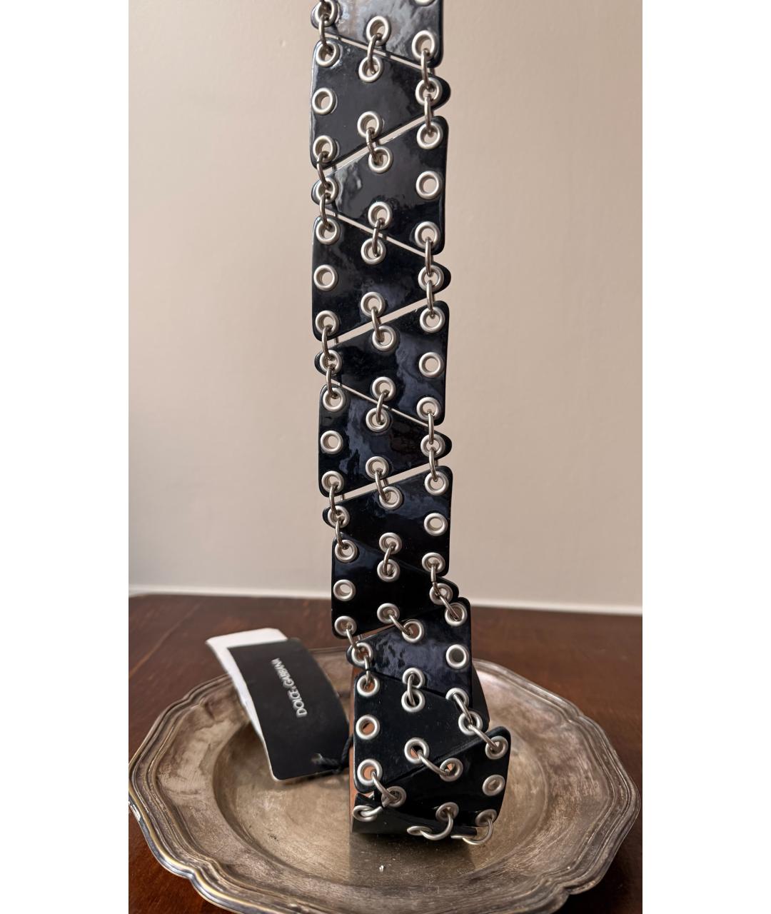 DOLCE&GABBANA Черный ремень из лакированной кожи, фото 2