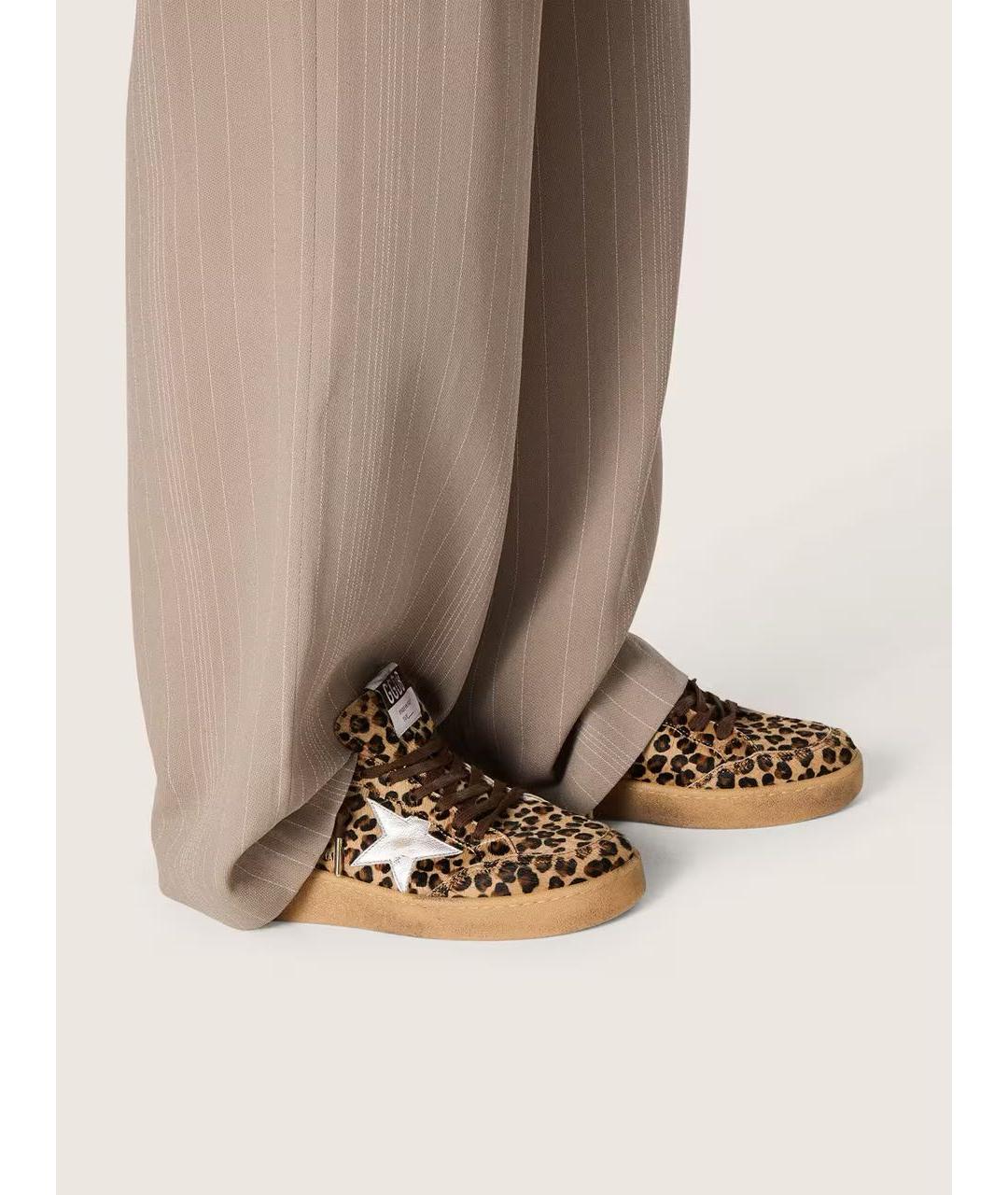 GOLDEN GOOSE DELUXE BRAND Коричневые кожаные кроссовки, фото 3