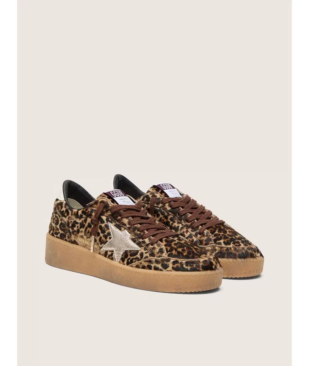 GOLDEN GOOSE DELUXE BRAND Коричневые кожаные кроссовки, фото 2