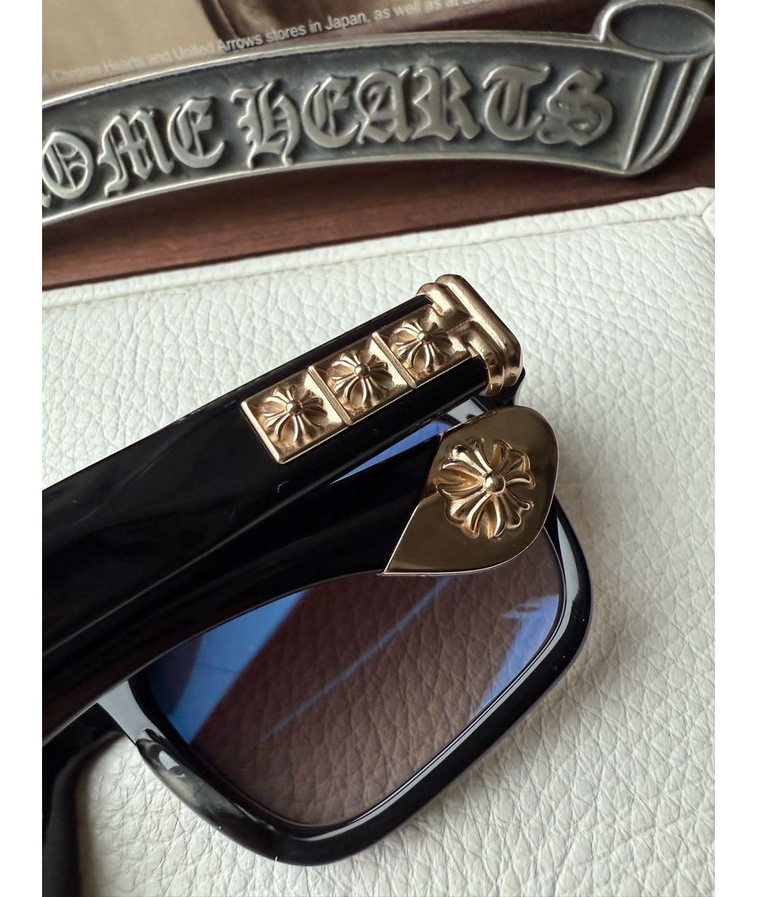 CHROME HEARTS Черные пластиковые солнцезащитные очки, фото 3