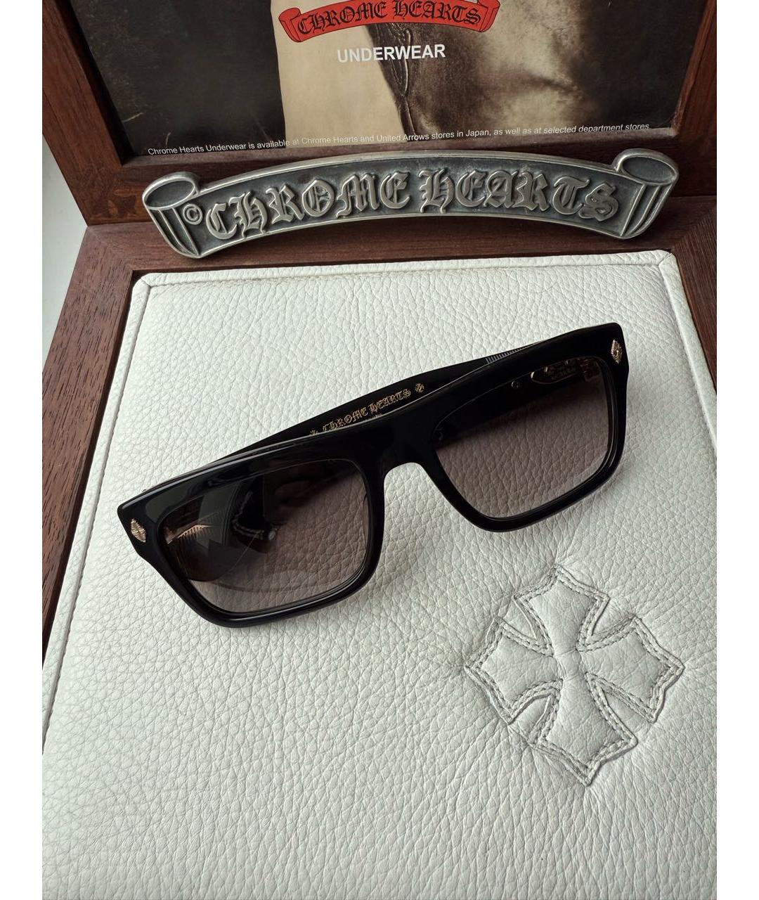 CHROME HEARTS Черные пластиковые солнцезащитные очки, фото 9