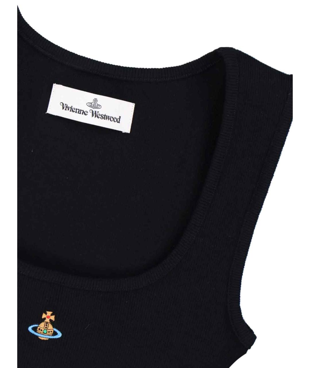VIVIENNE WESTWOOD Черная хлопковая майка, фото 3
