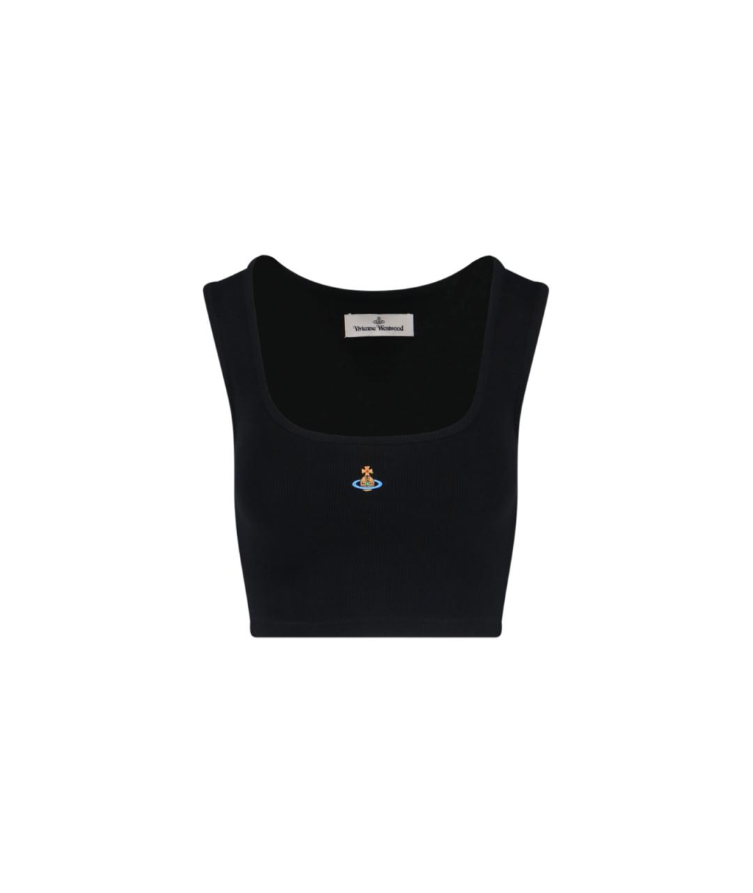 VIVIENNE WESTWOOD Черная хлопковая майка, фото 4