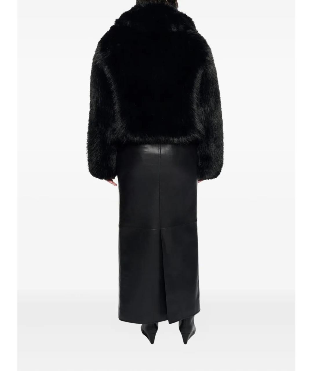 STAND STUDIO Черная полиэстеровая шуба, фото 4