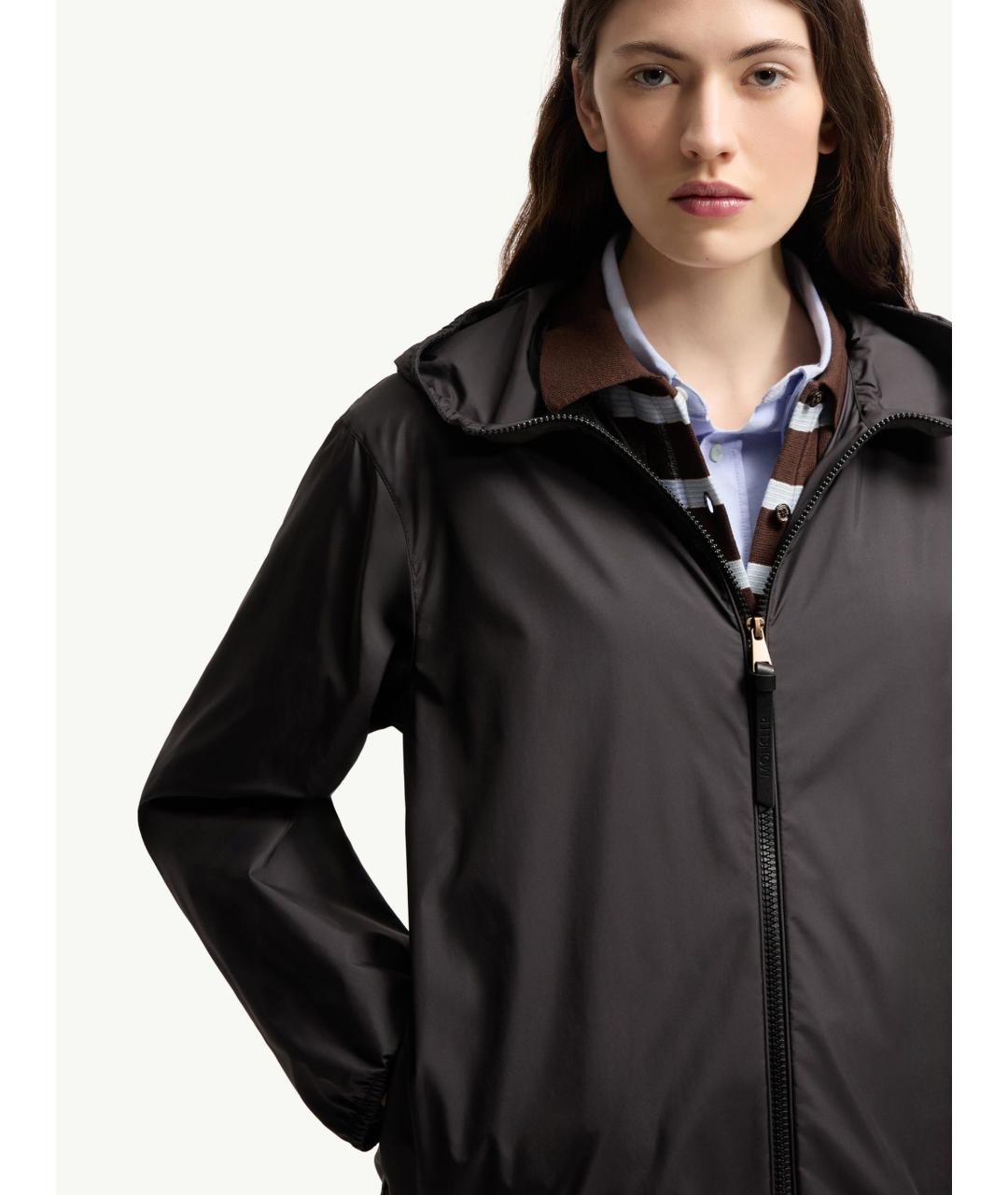 MONCLER Черная полиэстеровая куртка, фото 5