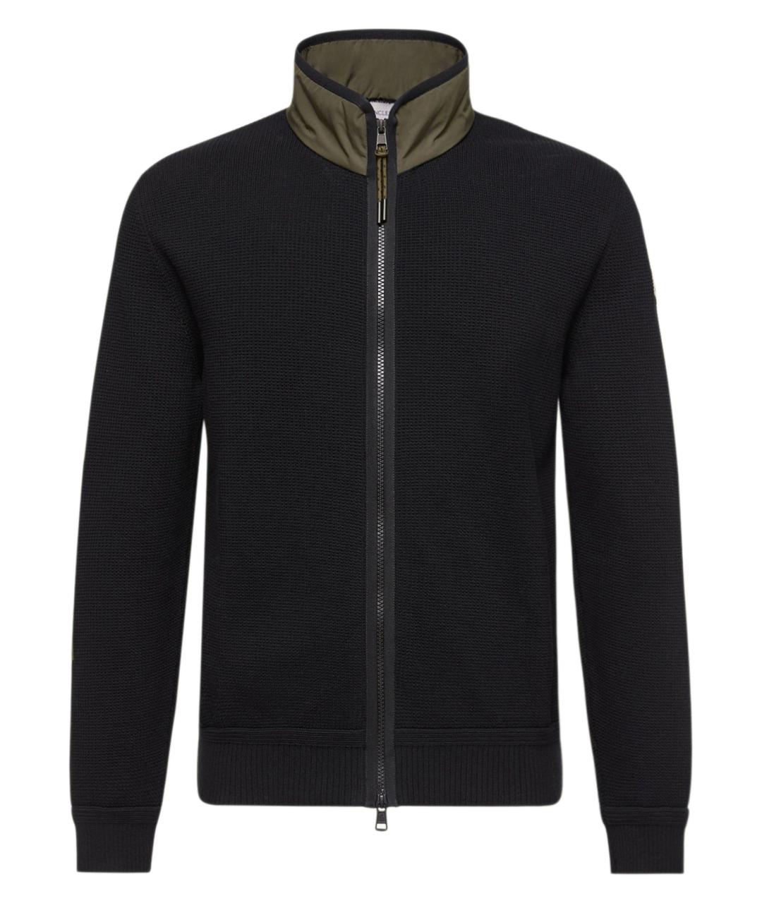 MONCLER Черный хлопковый кардиган, фото 1