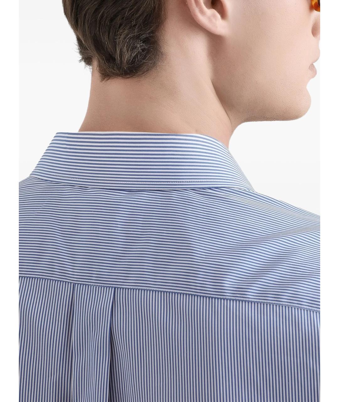 DOLCE&GABBANA Голубая хлопковая кэжуал рубашка, фото 4