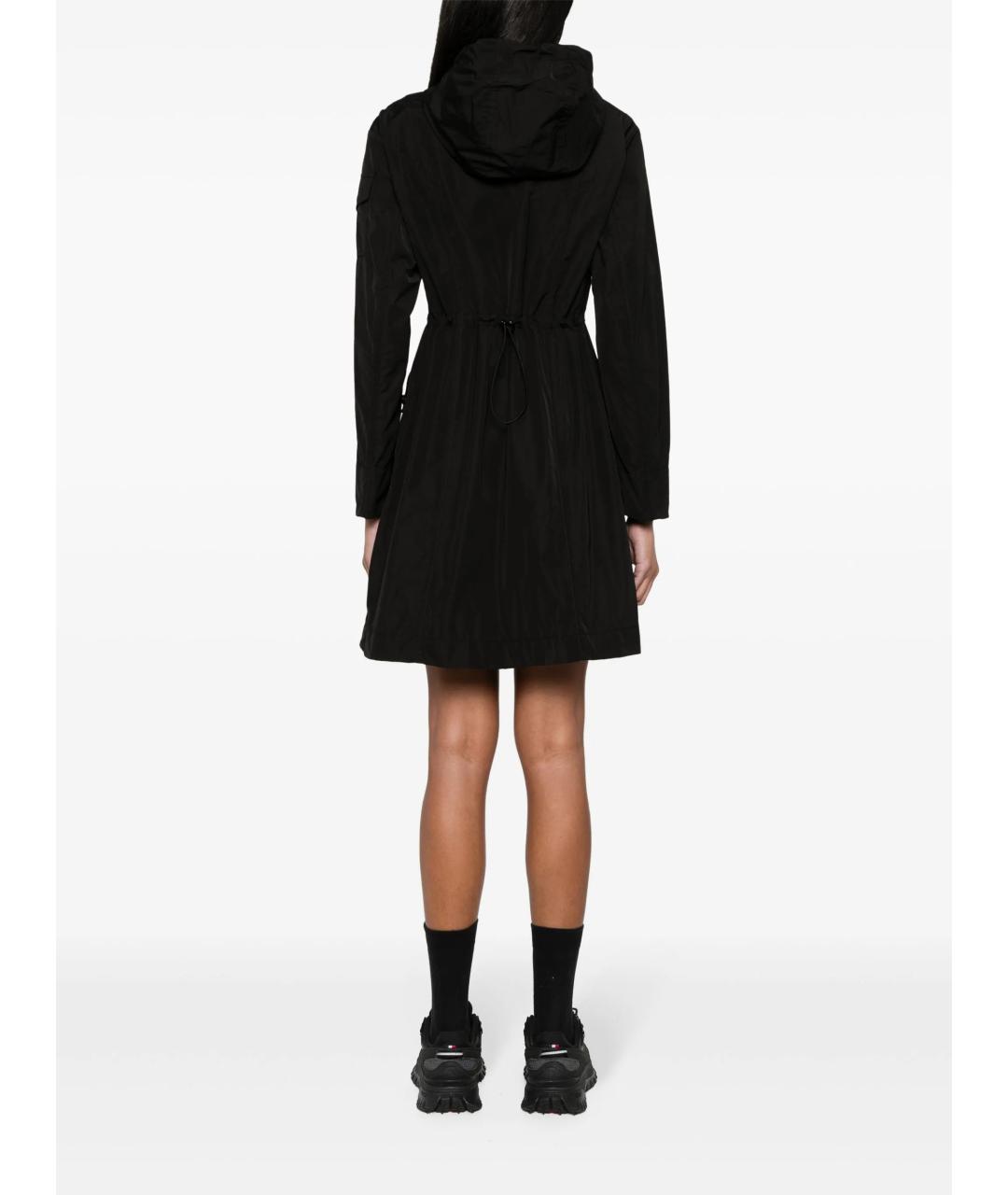 MONCLER Черное полиэстеровое пальто, фото 4