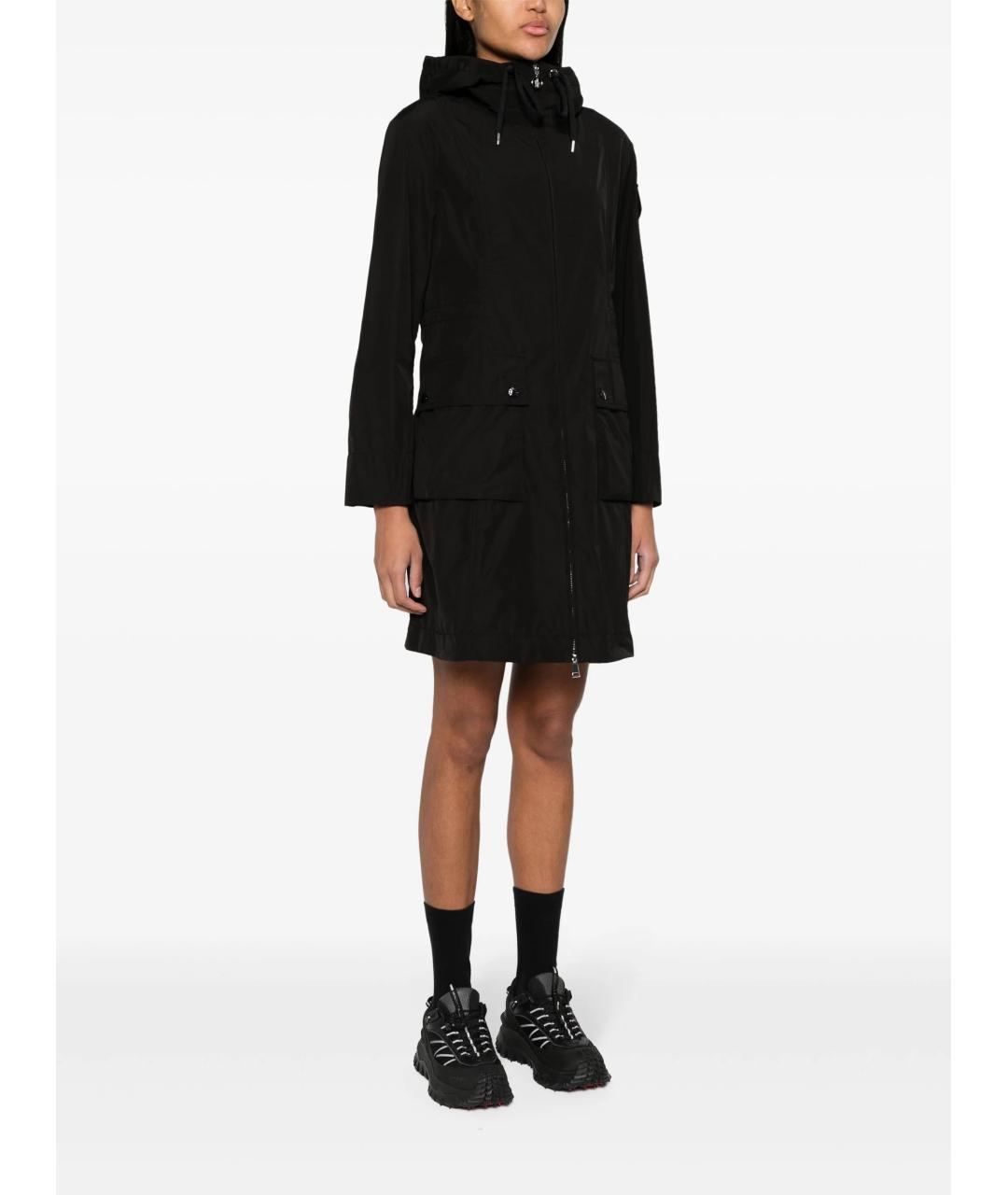 MONCLER Черное полиэстеровое пальто, фото 3