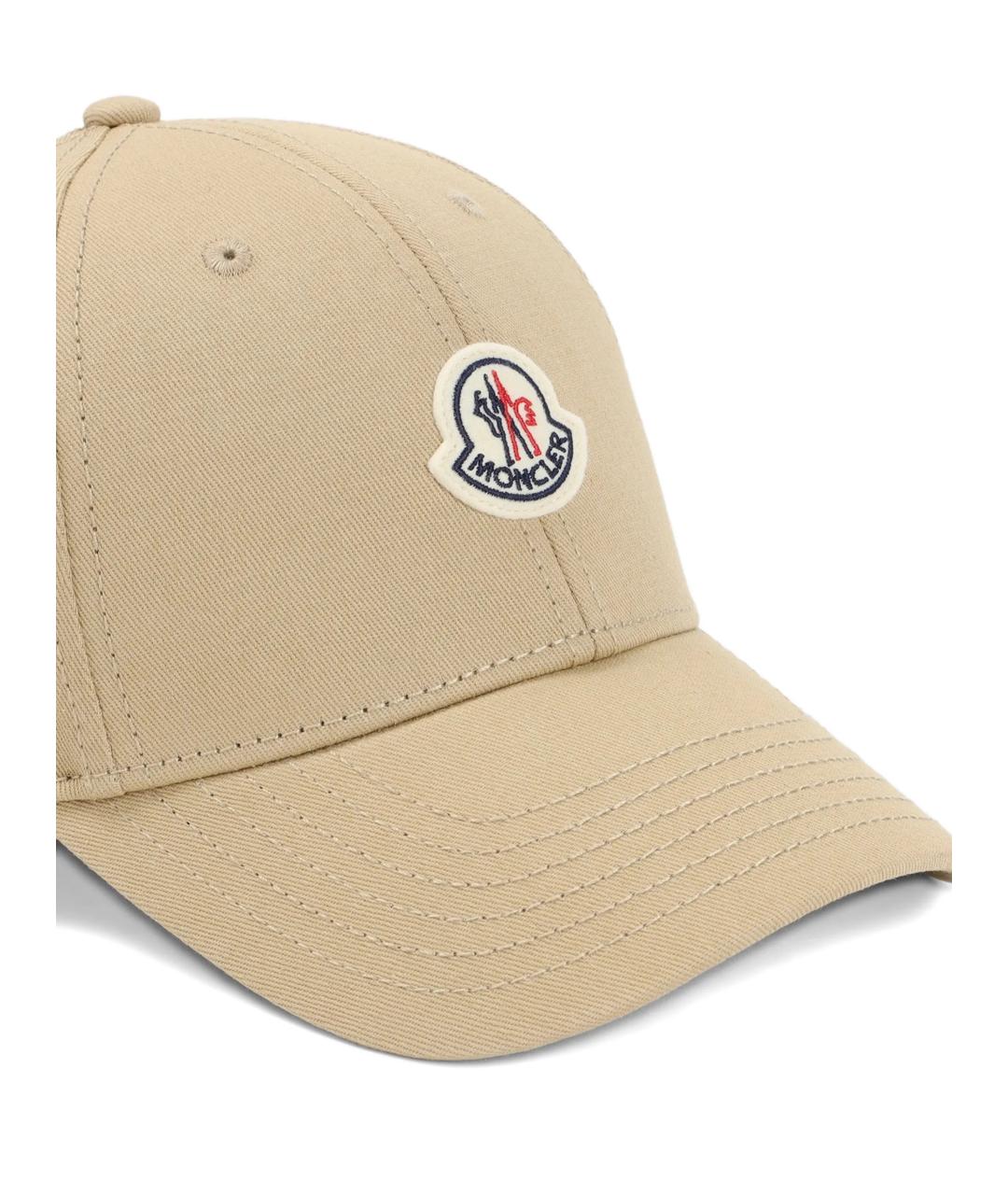 MONCLER Бежевая хлопковая кепка, фото 3
