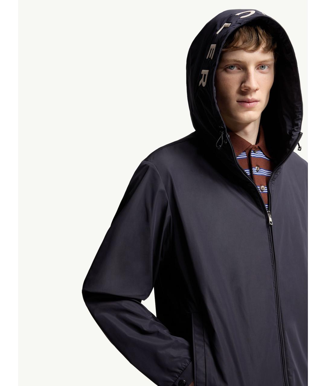 MONCLER Синяя полиэстеровая куртка, фото 6