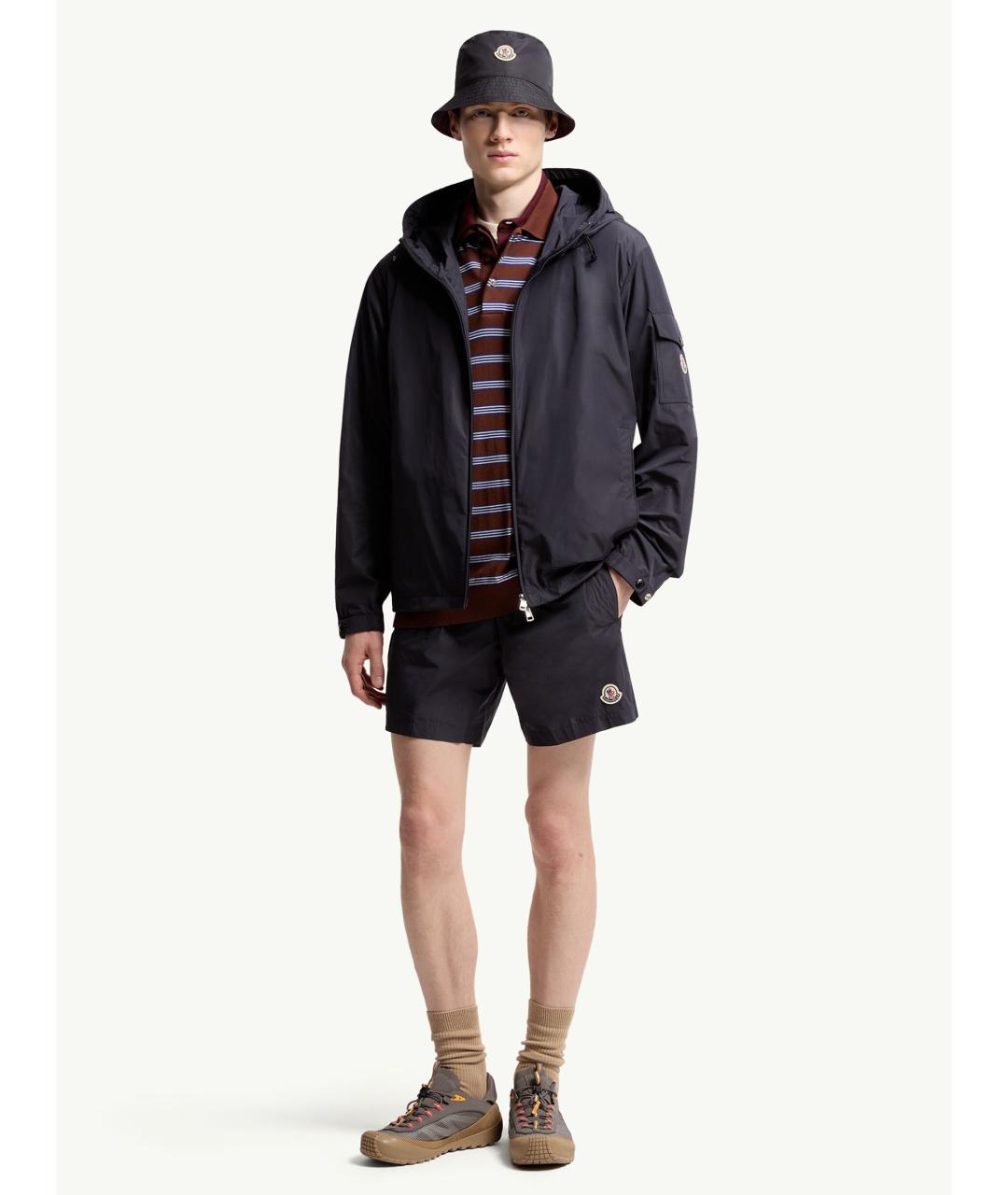 MONCLER Синяя полиэстеровая куртка, фото 3