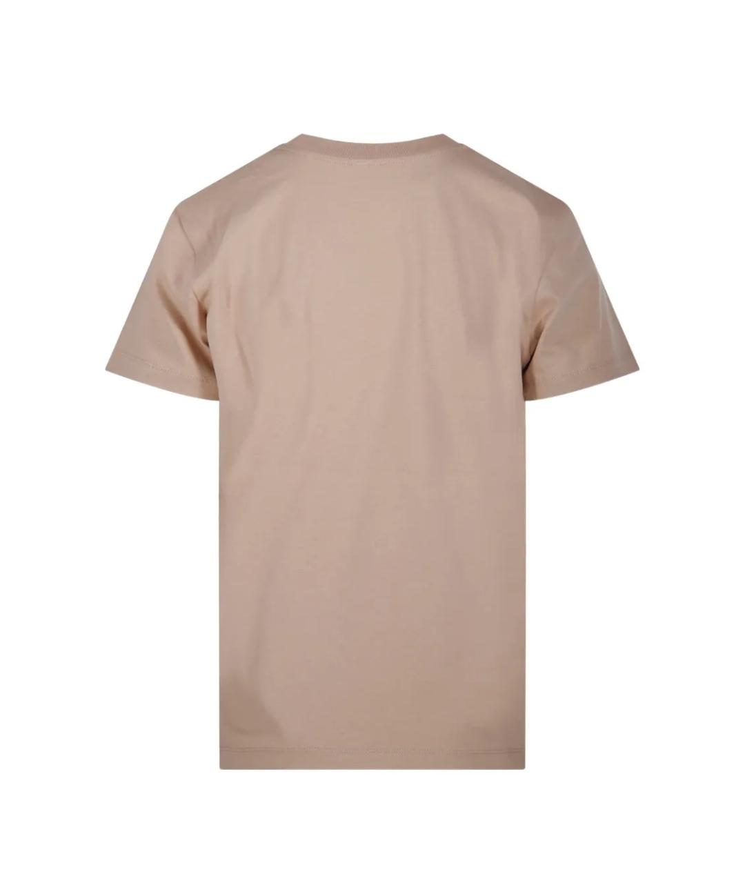 MONCLER Розовая хлопковая футболка, фото 2