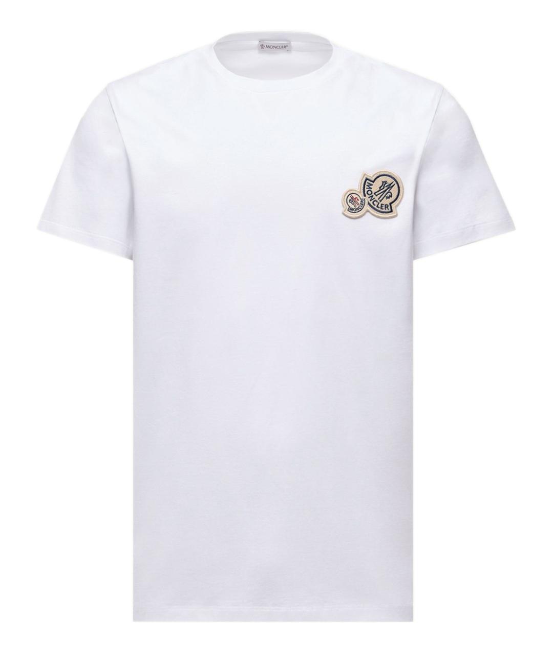 MONCLER Белая хлопковая футболка, фото 1