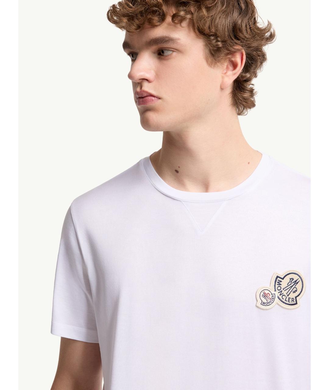 MONCLER Белая хлопковая футболка, фото 6